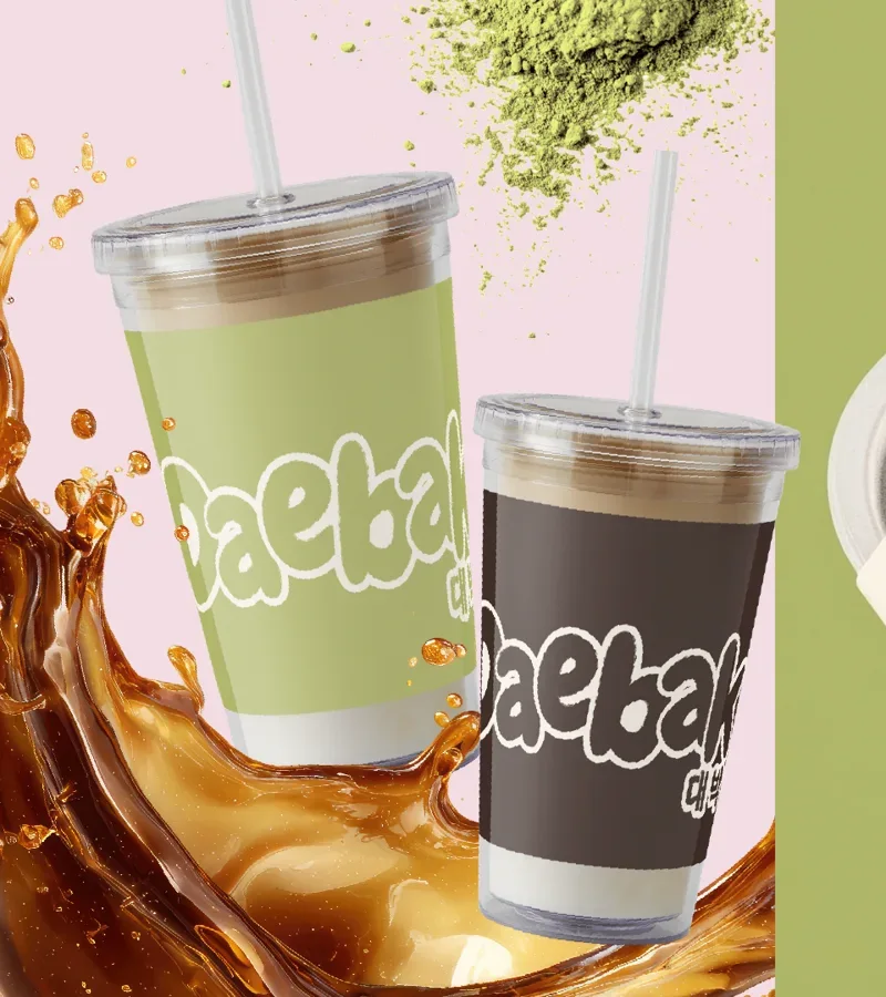 Vasos de bubble tea de Daebak